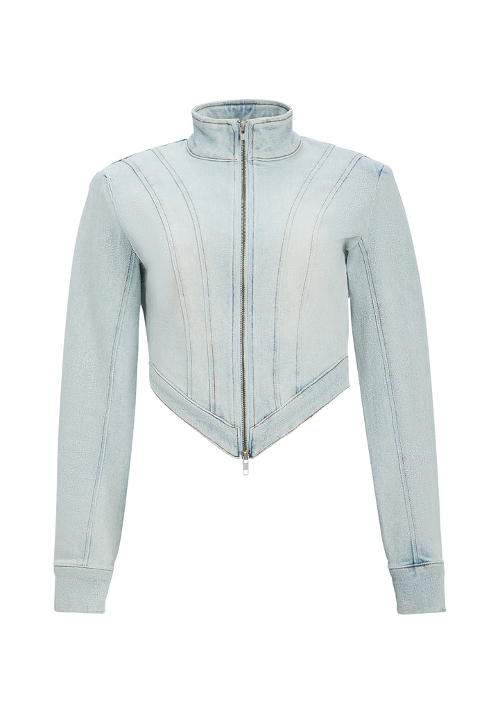 Alba Zip Up Knit Asymmetrical Jacket