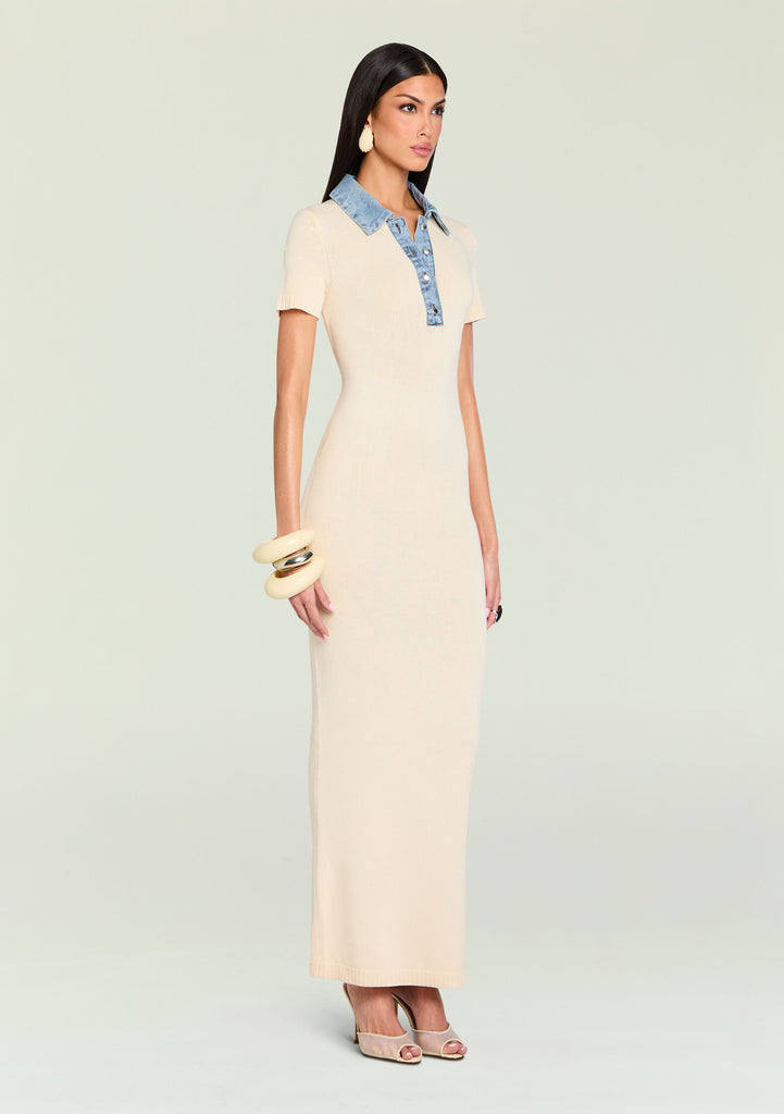 SER.O.YA Women's Reye Knit Maxi Dress - Eggshell Coastline - Size Medium SER.O.YA Women's Reye Knit Maxi Dress - Eggshell Coastline - Size Medium