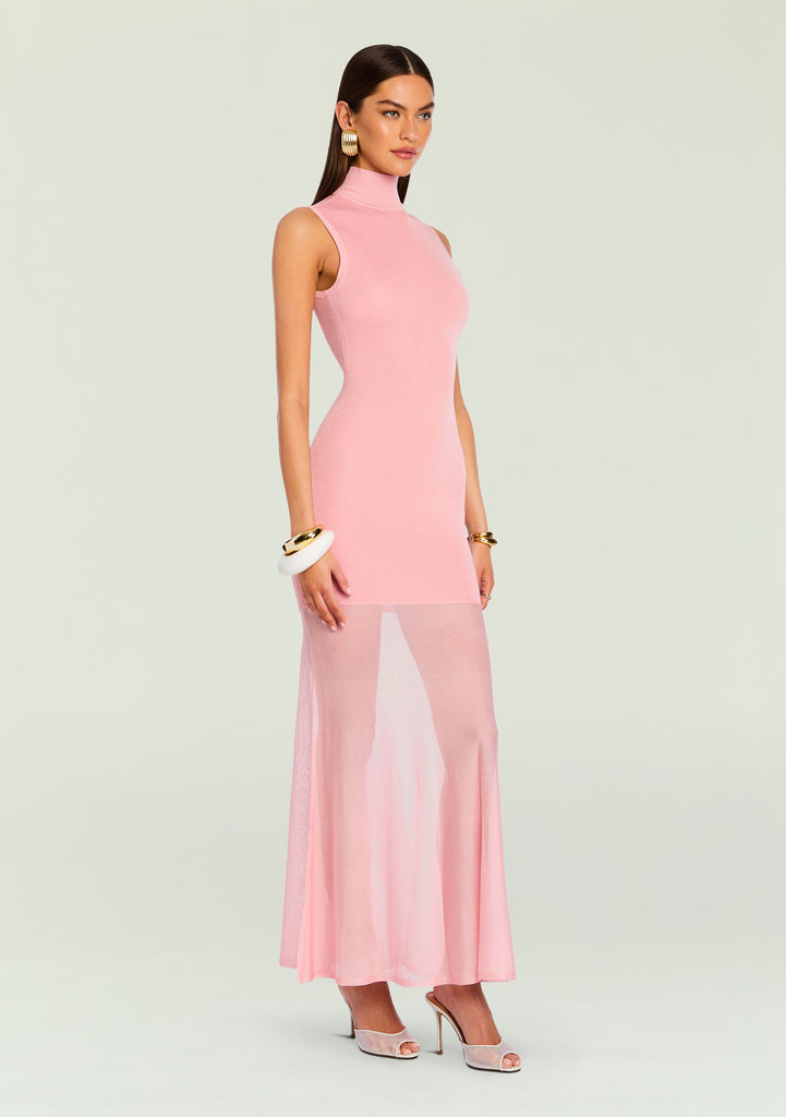 SEROYA Amine Knit Maxi Dress in Pink