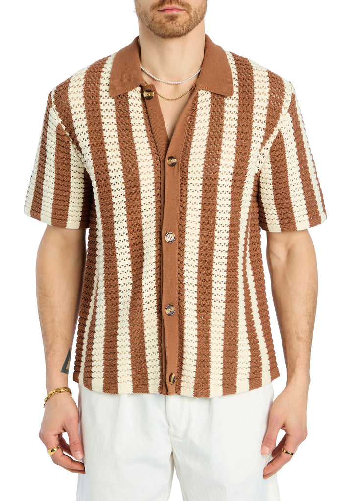 Maximus Crochet Button Down  SEROYA