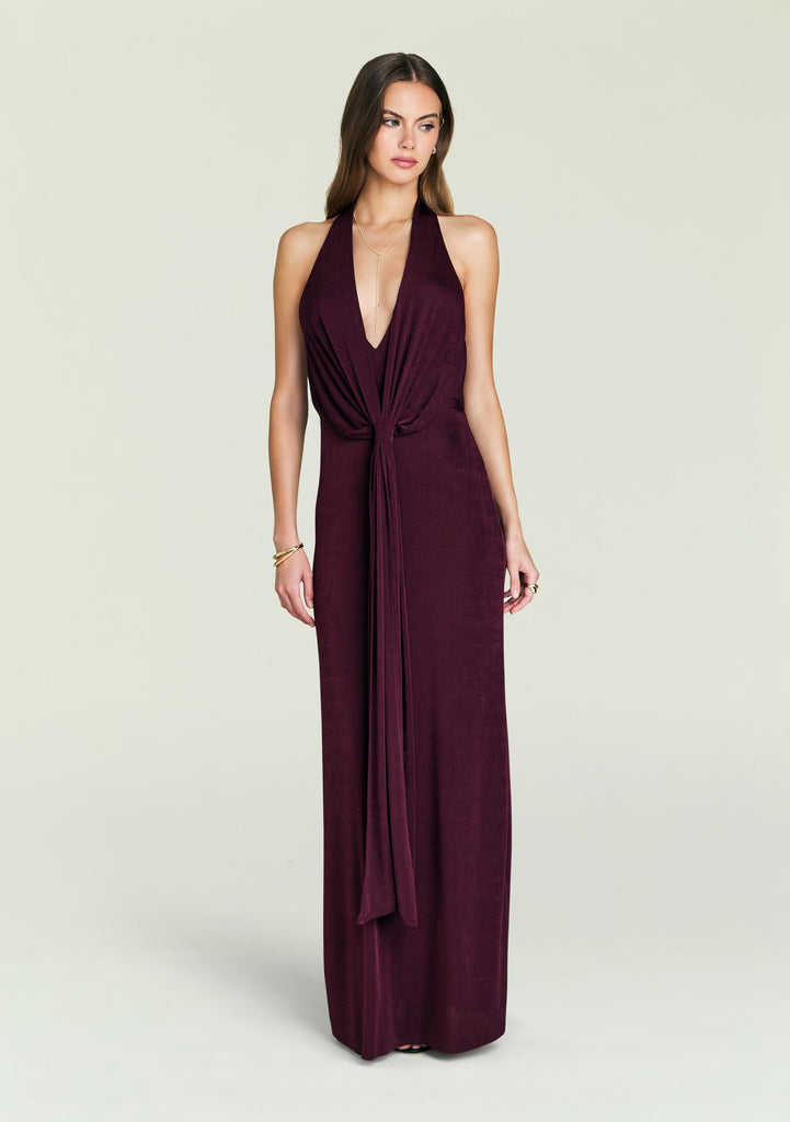 akela maxi dress merlot SEROYA Kayla Maxi Dress in Burgundy