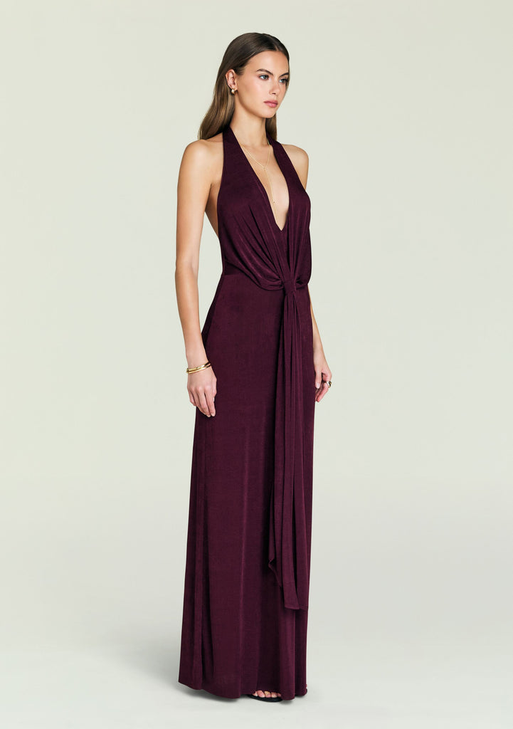 maxi dress under 25 SEROYA Kayla Maxi Dress in Burgundy