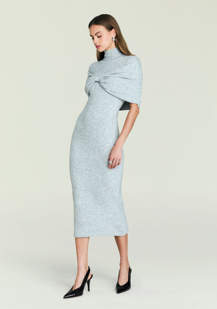 S oneshoulder shirt knit dress グレー One Shoulder Midi Sweater Dress - ASTR the Label