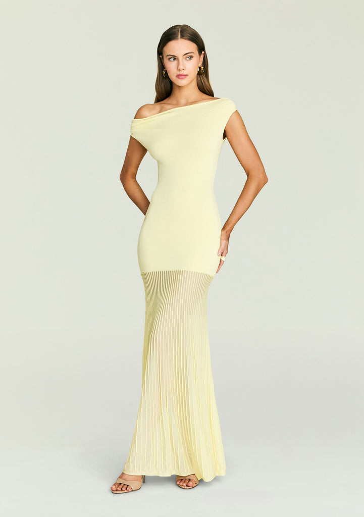 galleria maxi dress in butter SEROYA Maxime Dress in Yellow
