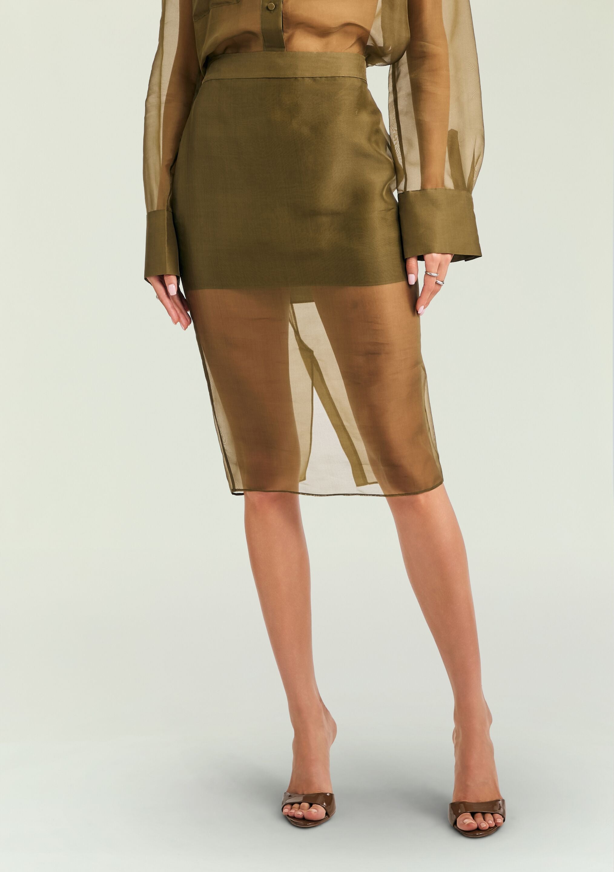 Elda Silk Midi Skirt