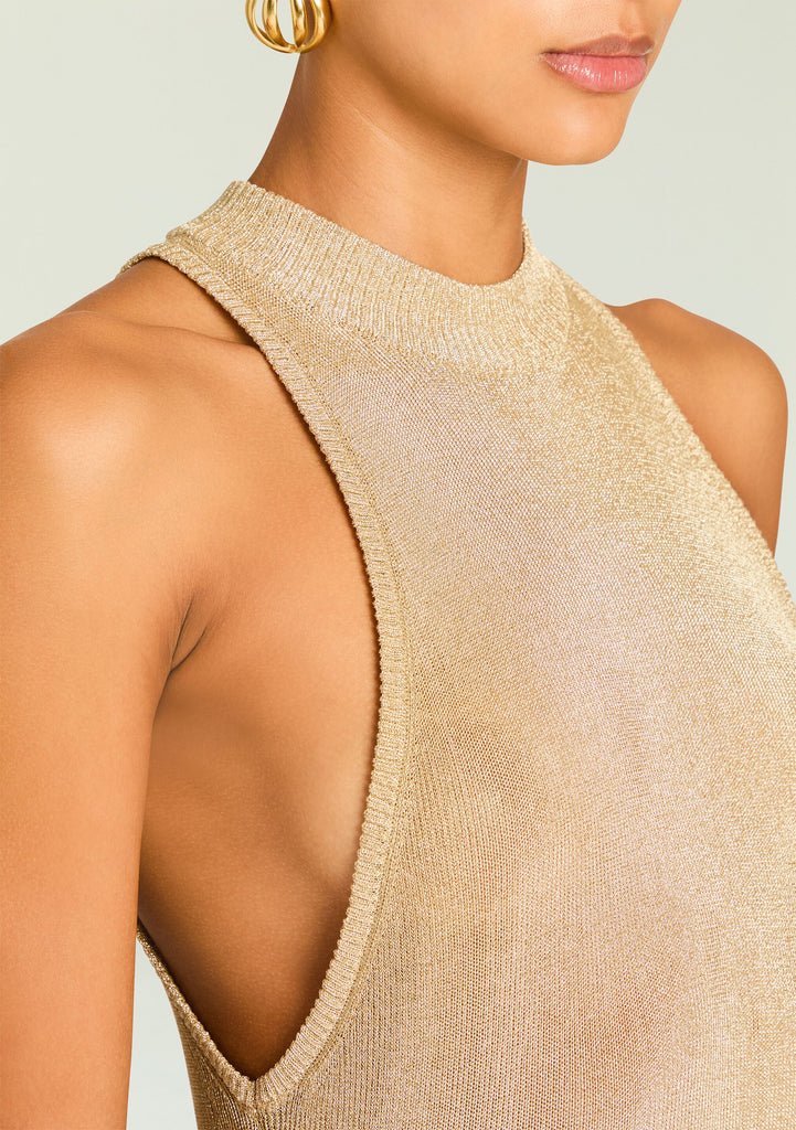 Henne Metallic Knit Maxi Dress – SEROYA