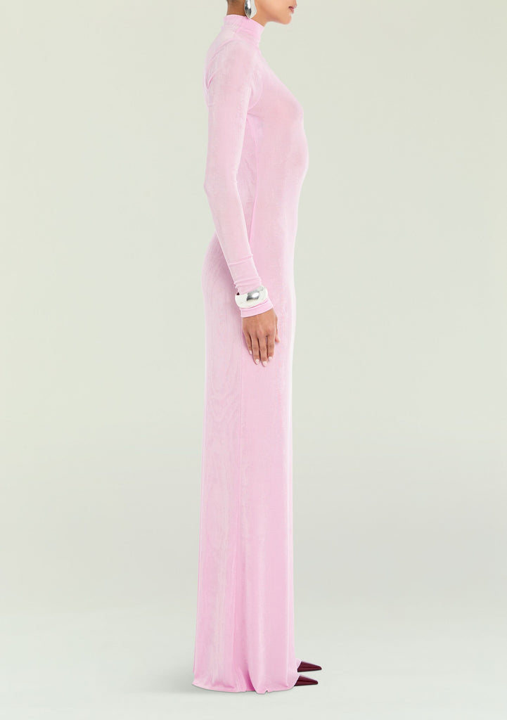strapless open back dress PINK ROSE Cut Out Long Sleeve Maxi Dress