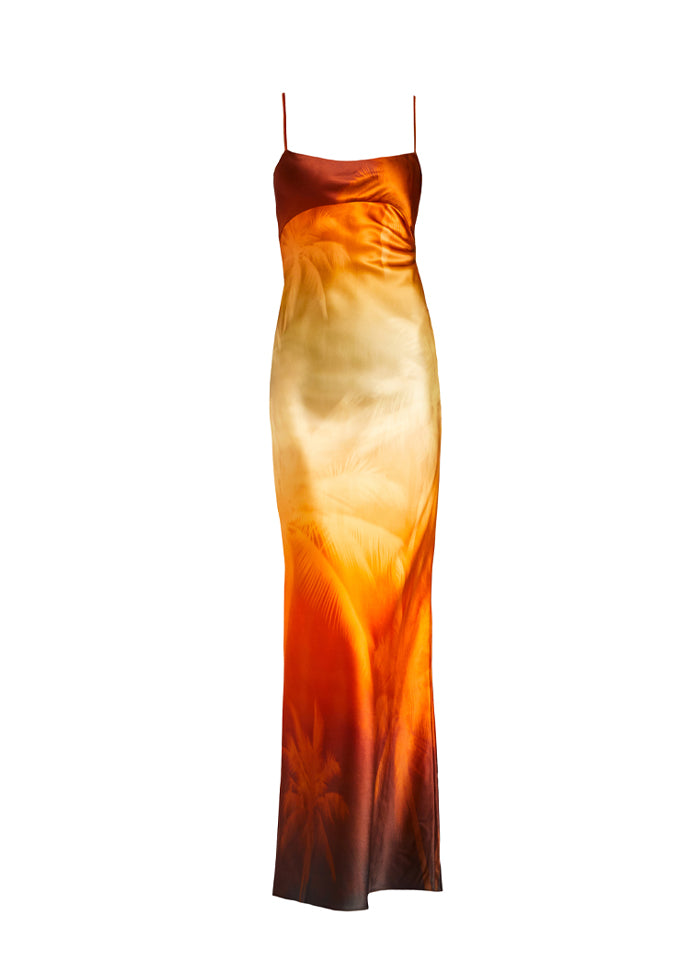 burnt orange silk slip dress Upcycled Burnt Orange Slip Dress