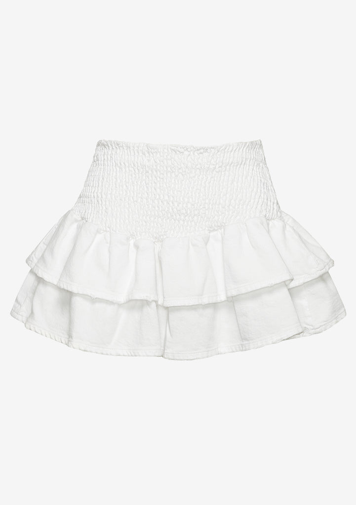 White ruffle hotsell skirt vs flank