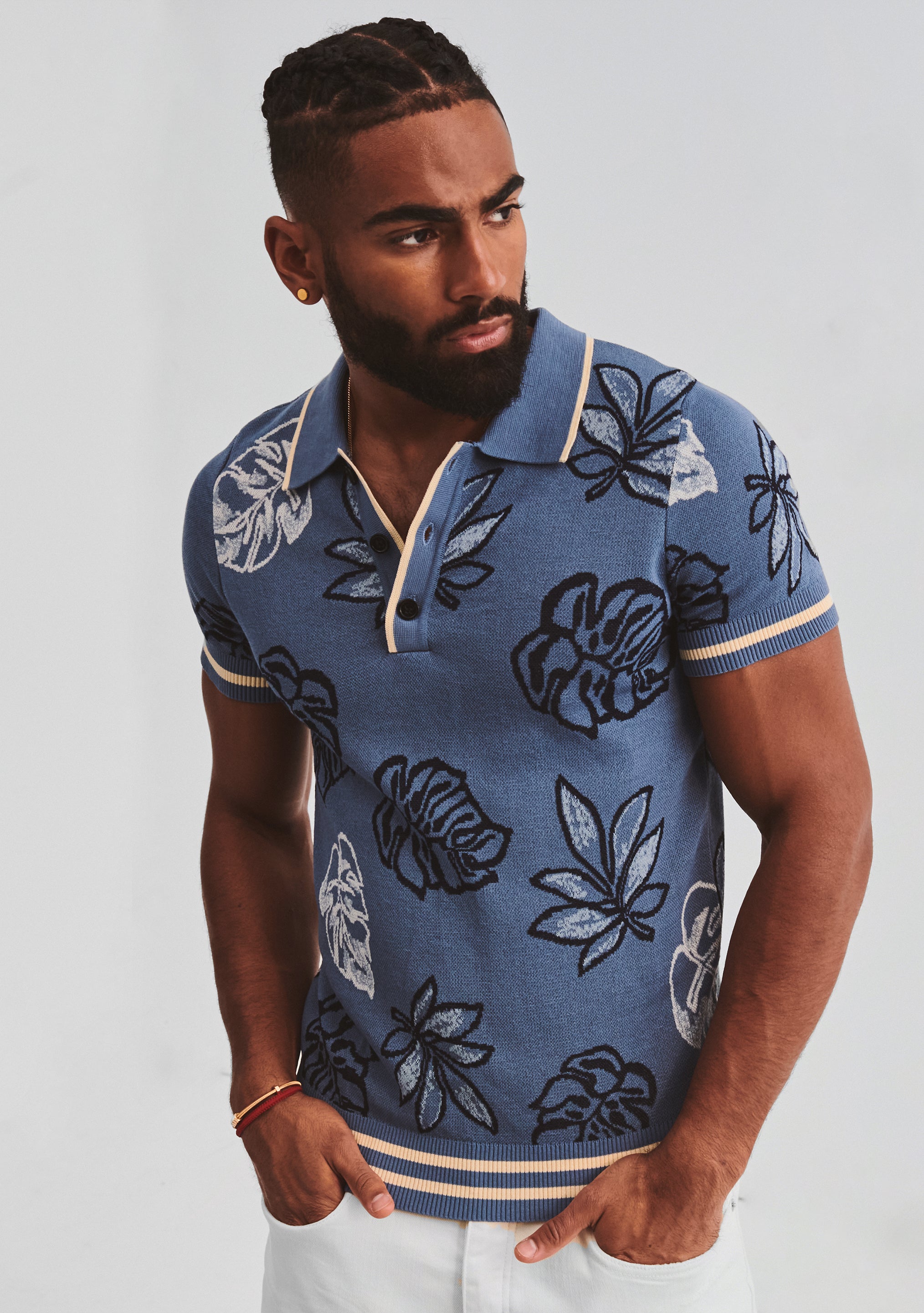 Floral polo clearance