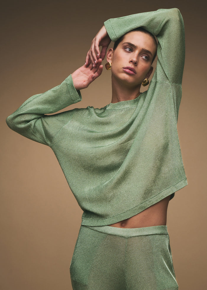 Hana Metallic Knit Top