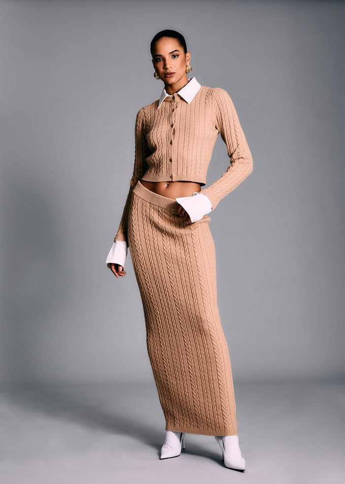 Prunella Cable Knit Skirt