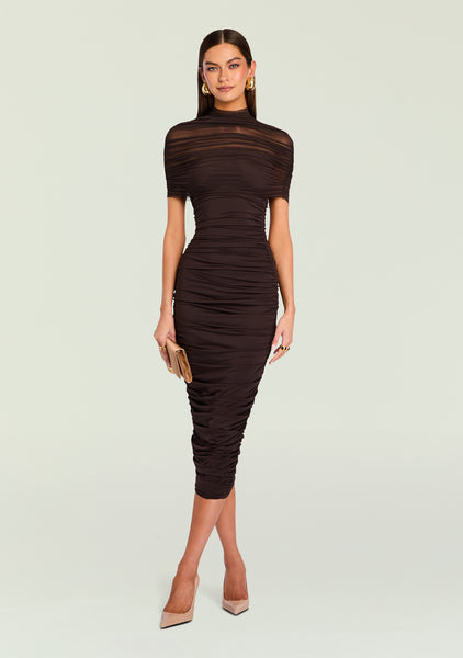 Seroya Roberta Midi Dress - Ash Brown Seroya Roberta Midi Dress - Ash Brown