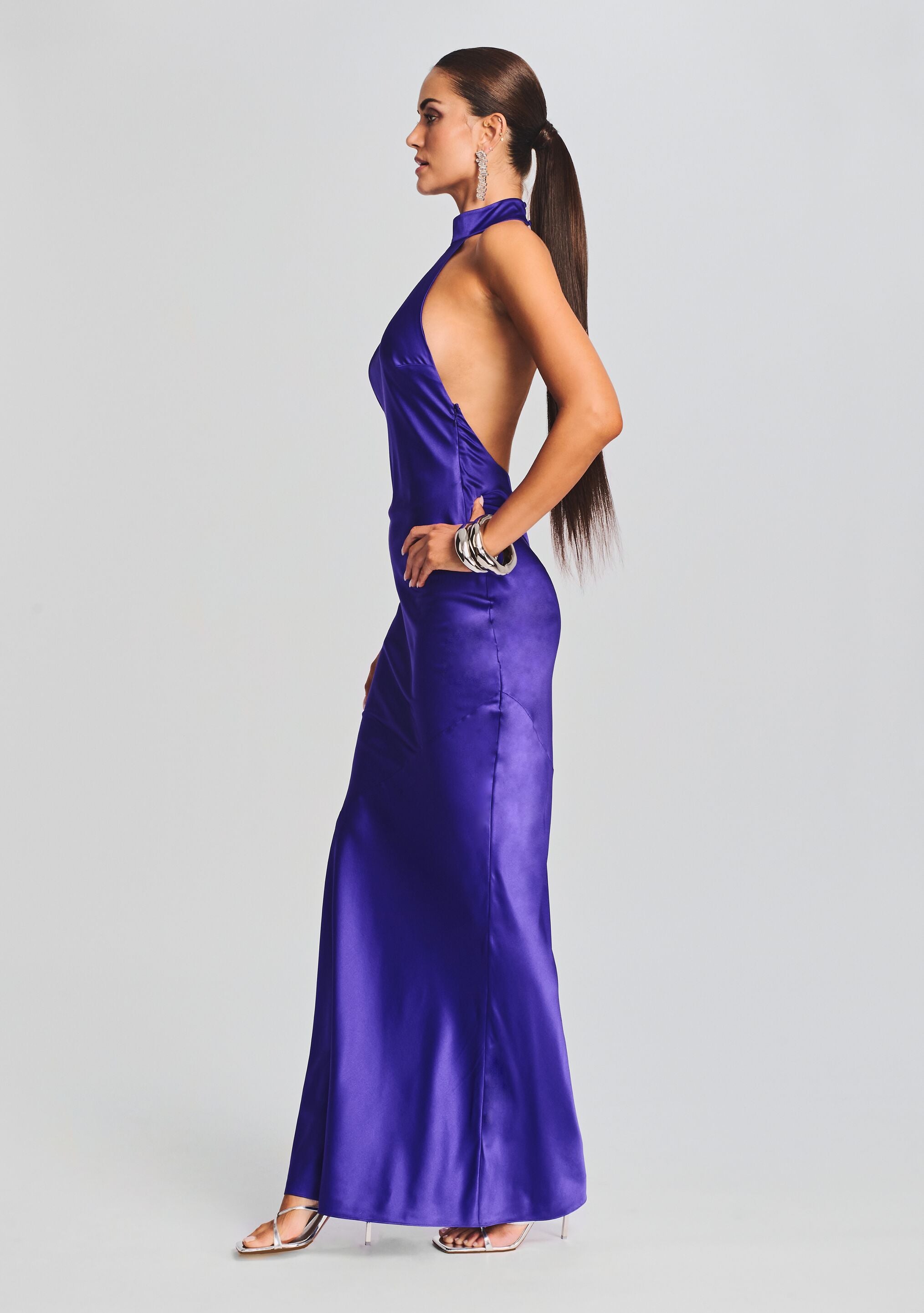 Phera Silk Maxi Dress – SEROYA NYC