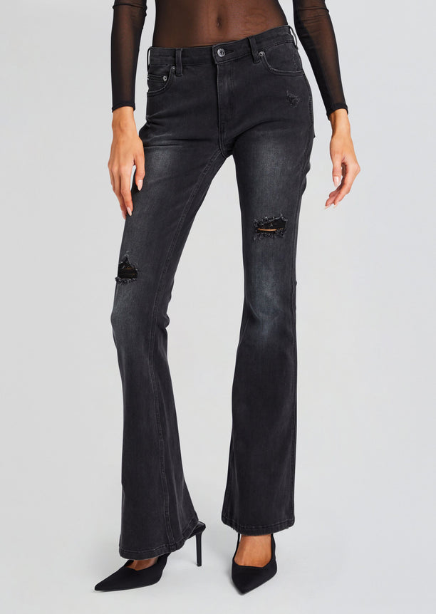 Demi Mid Rise Flare Jean