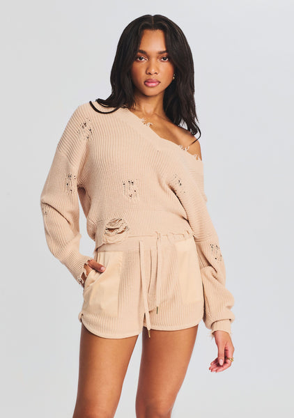 【pain or pleasure】25ss SARA SHIRRING JUMPER Ecommerce_Crop-