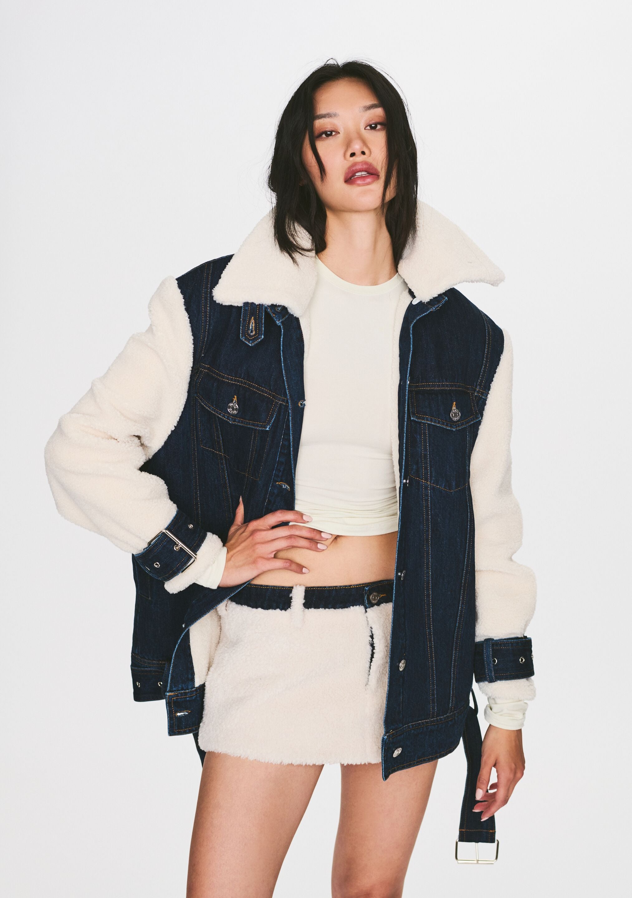 Mink Teddy Denim Jacket – SEROYA
