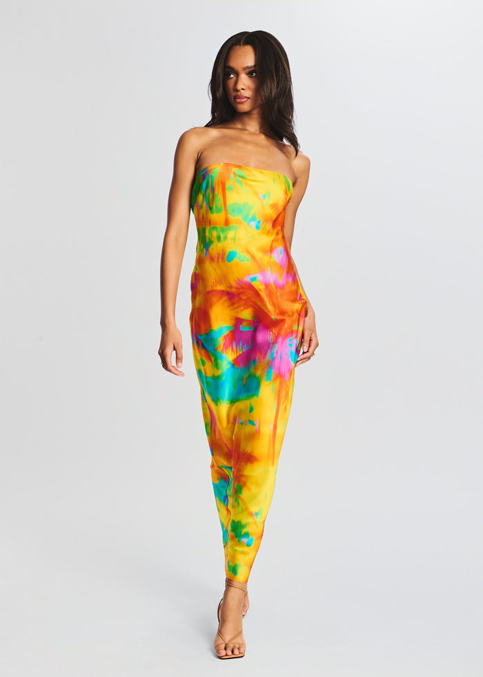 Cerith Silk Strapless Midi Dress