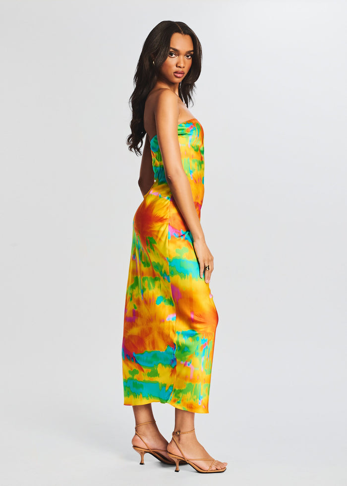 Cerith Silk Strapless Midi Dress