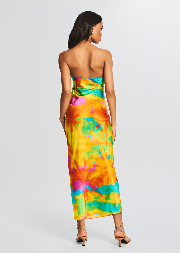 Cerith Silk Strapless Midi Dress
