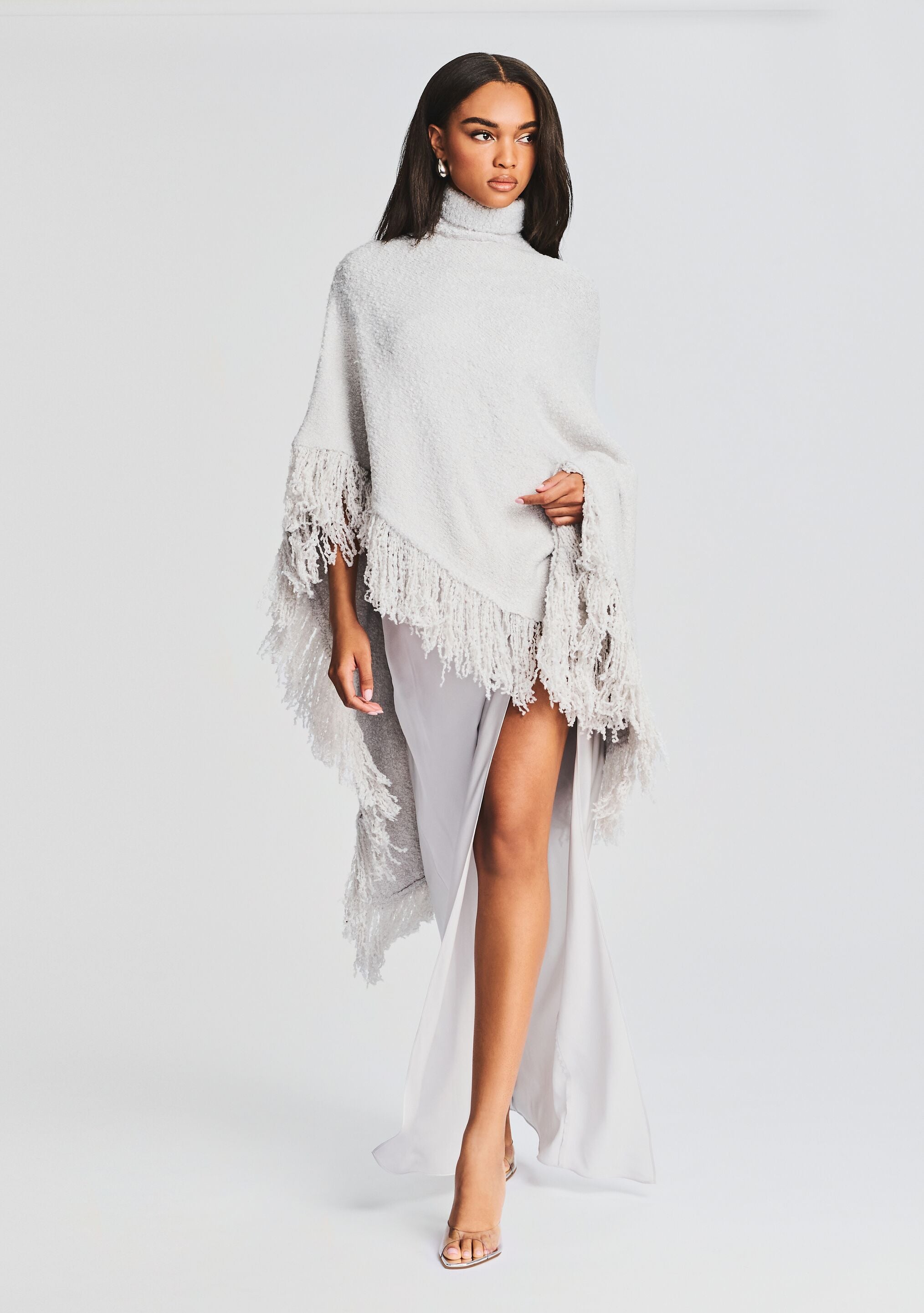 White poncho clearance dress