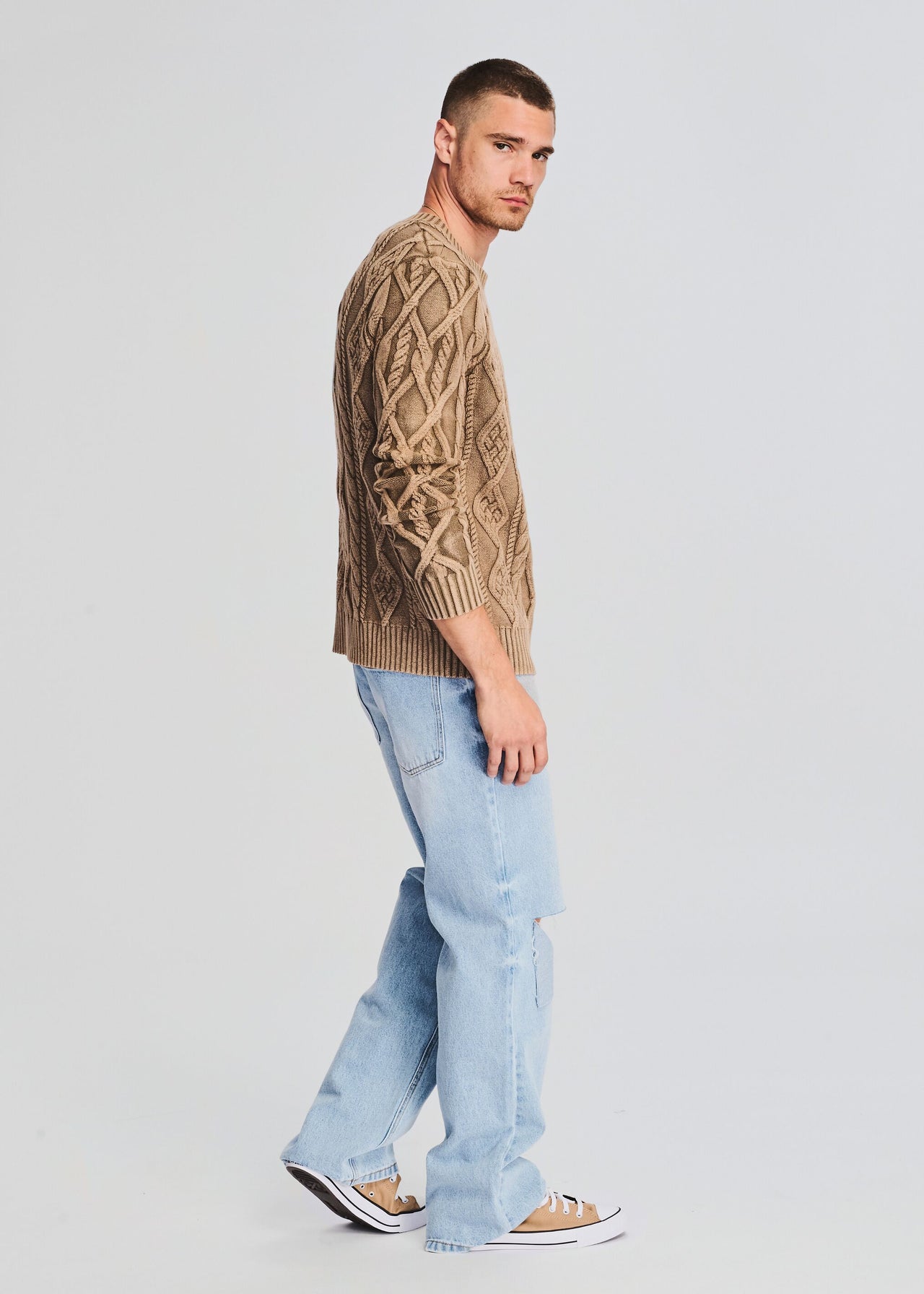 Liam Cable Knit Sweater – SEROYA NYC