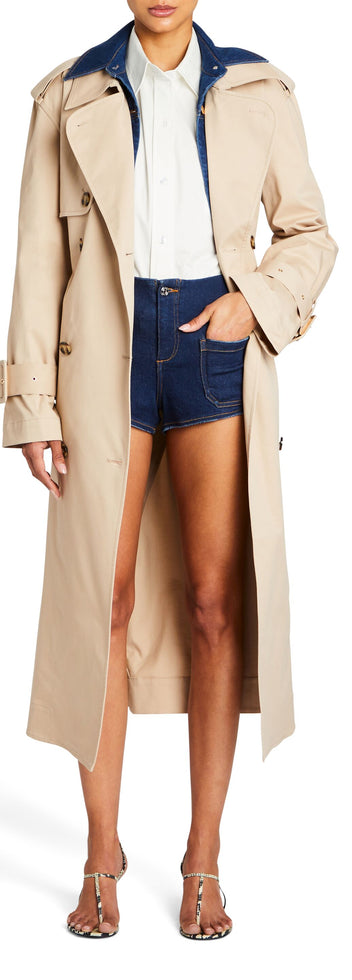 The Drop Manteau Convertible pour Femme, Style Militaire, Beige Travertin, par @takkunda, S