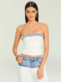 Etta Knit Denim Top thumbnail image 1 of 5
