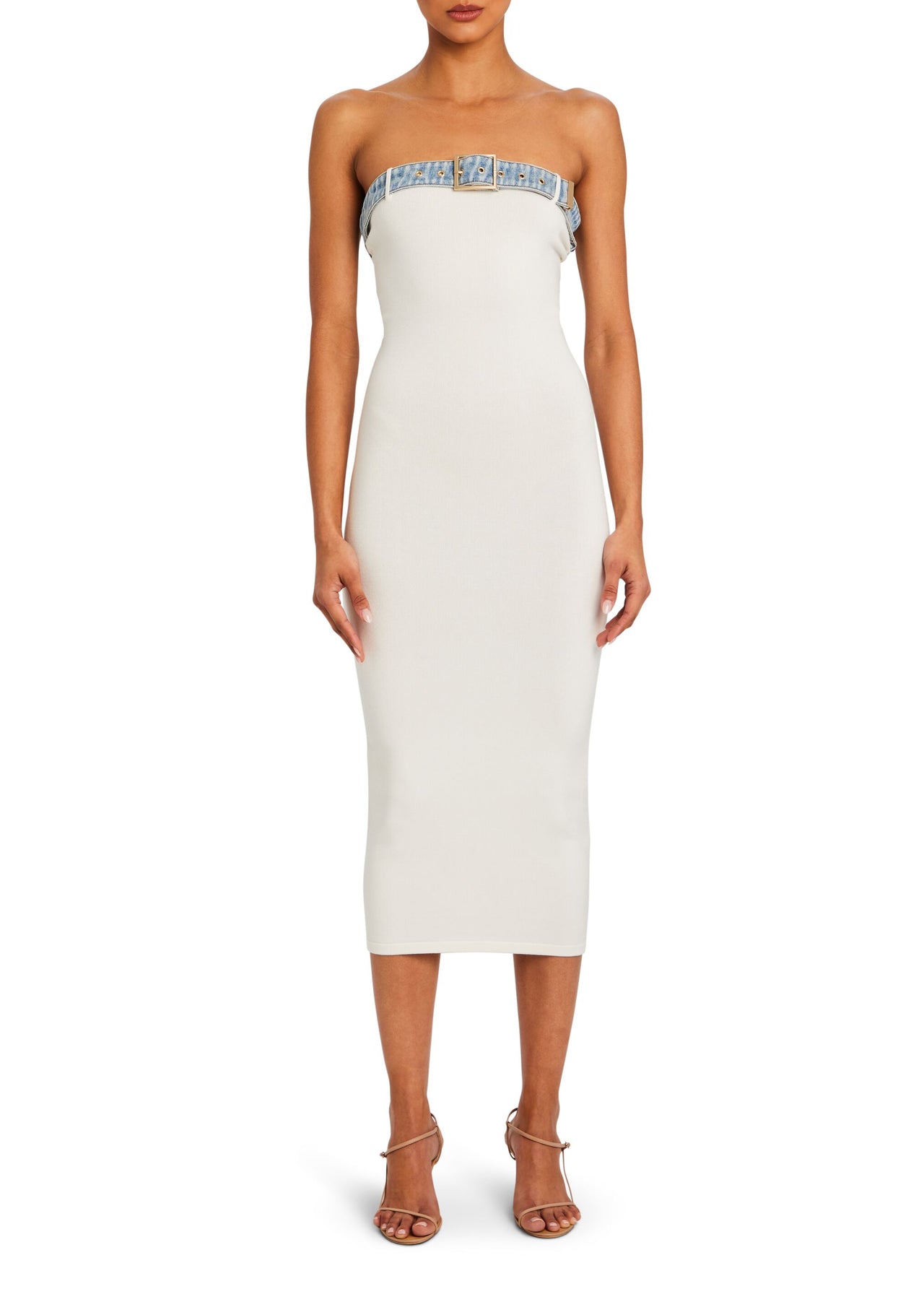 Blanche Knit Denim Dress SEROYA Blanche Knit Denim Dress SEROYA