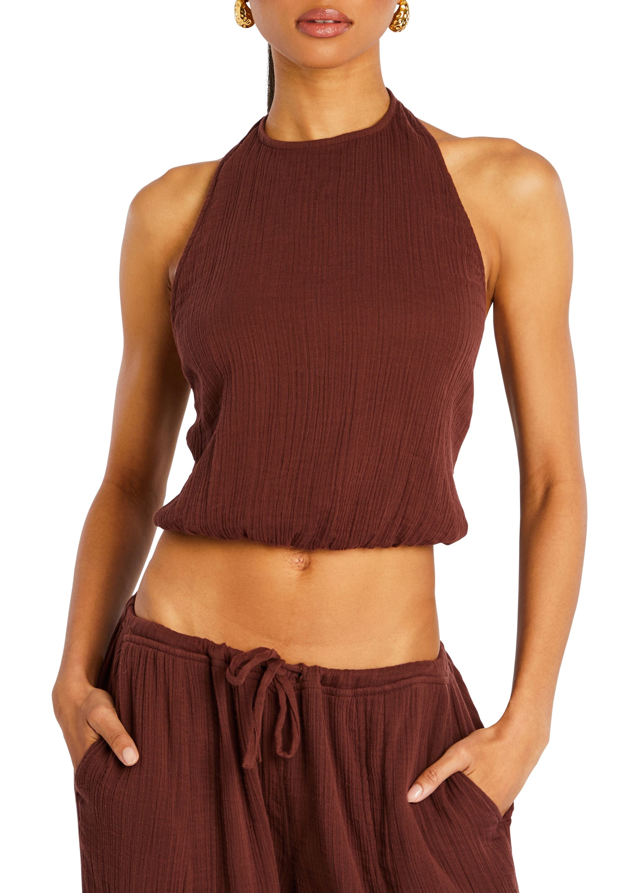Yen Gauze Halter Top – SER.O.YA