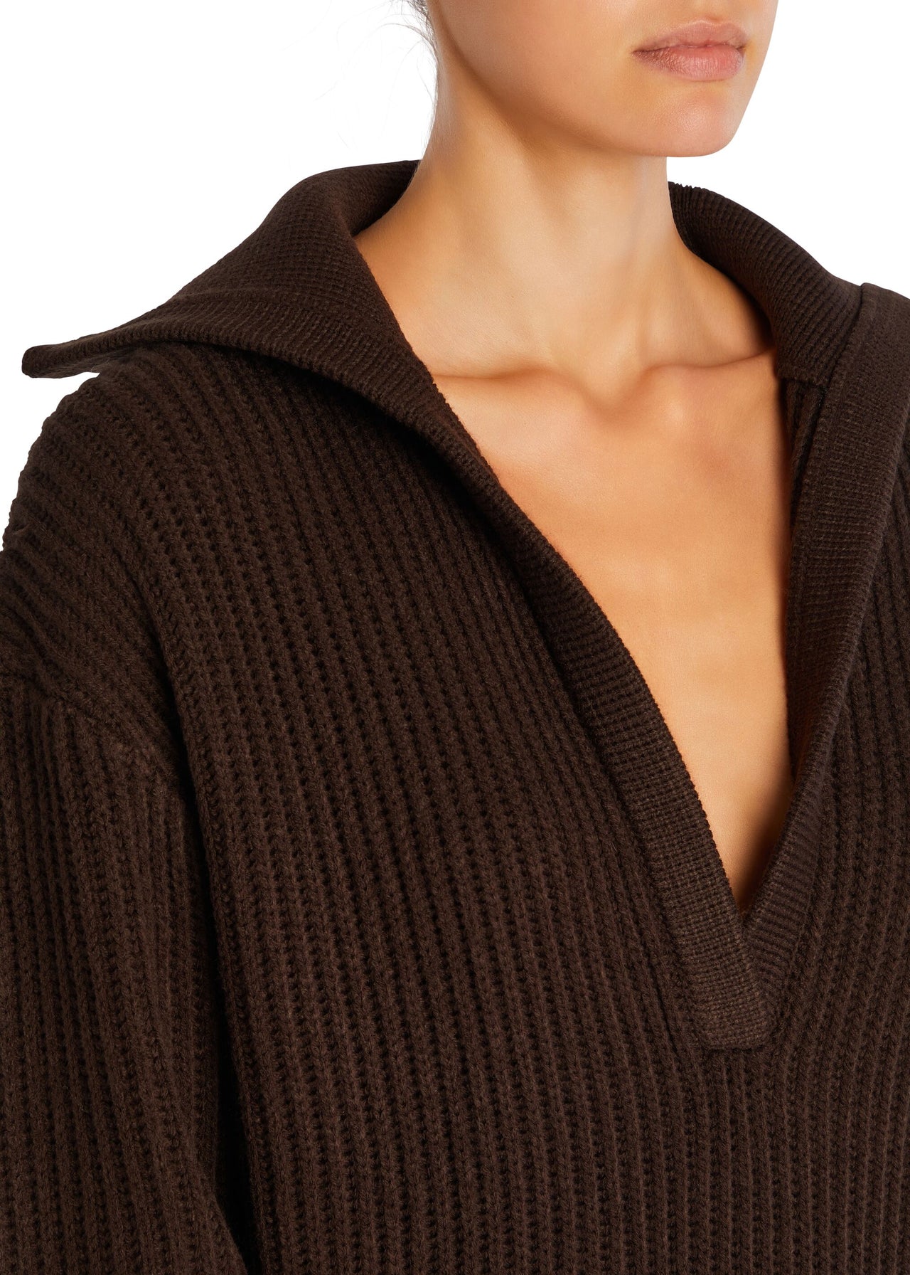 turquoise and brown dress SEAM DETAIL TURTLENECK TUNIC SWEATER DRESS WITH SLIT: Camel – Hidden Harlo main image 1