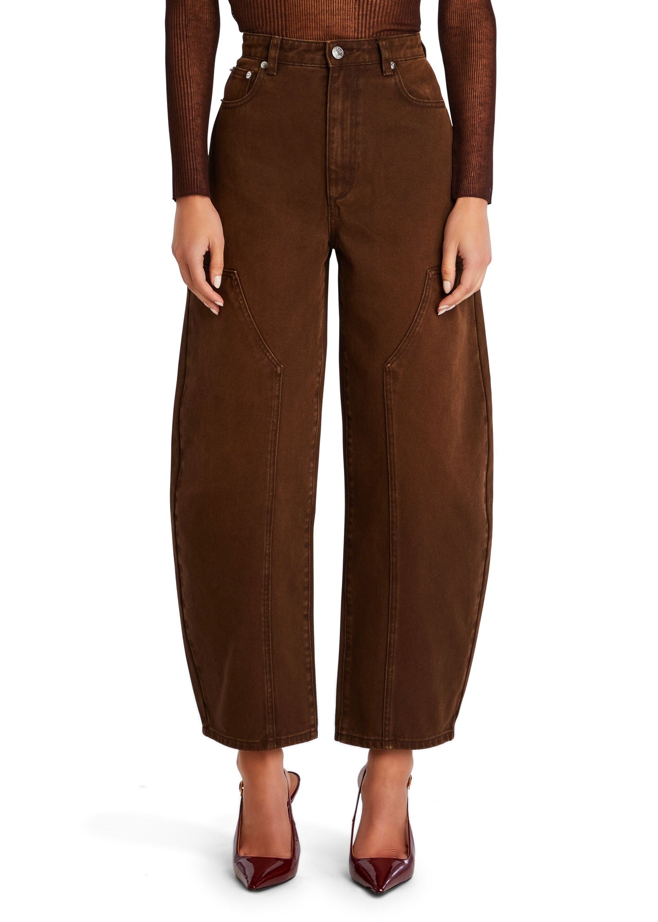 Marbel Mid Rise Barrel Jean – SEROYA