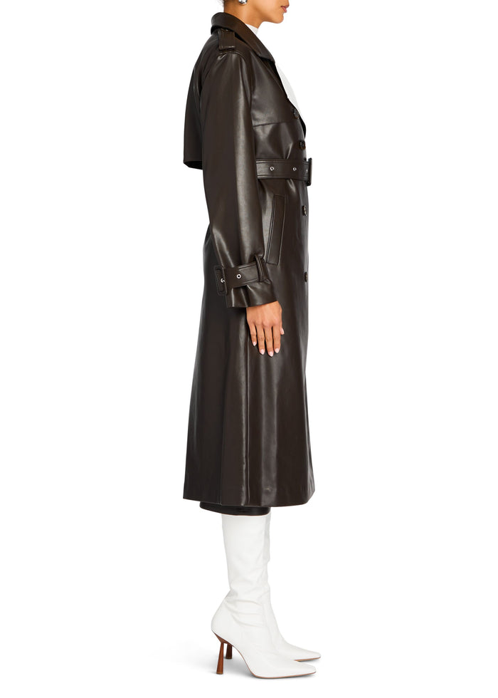 Estelle Vegan Leather Trench Coat