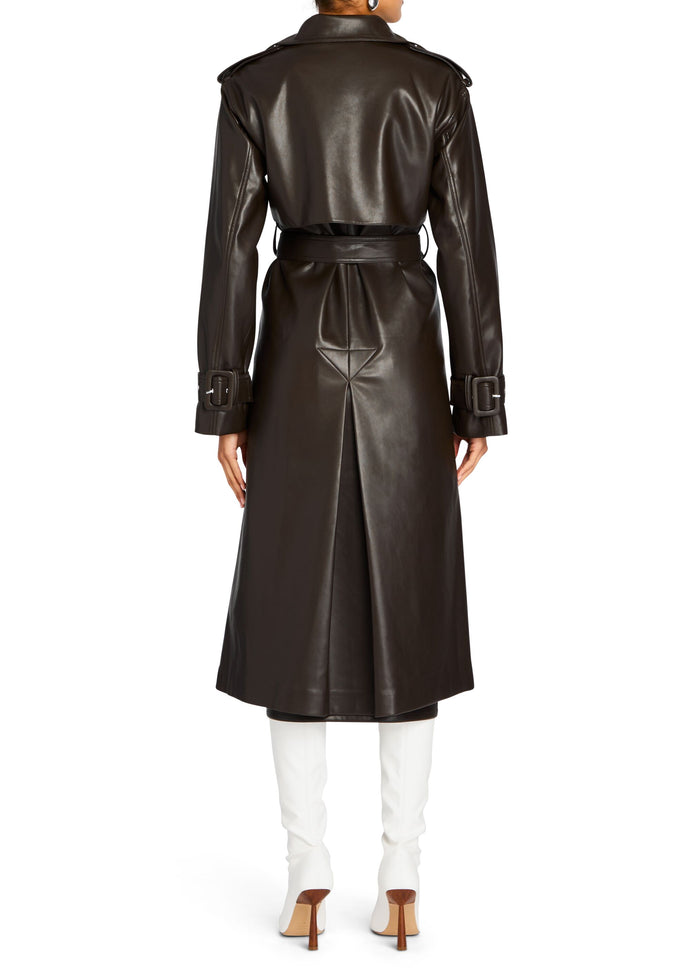 Estelle Vegan Leather Trench Coat