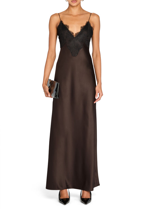 Grenache Satin Maxi Dress