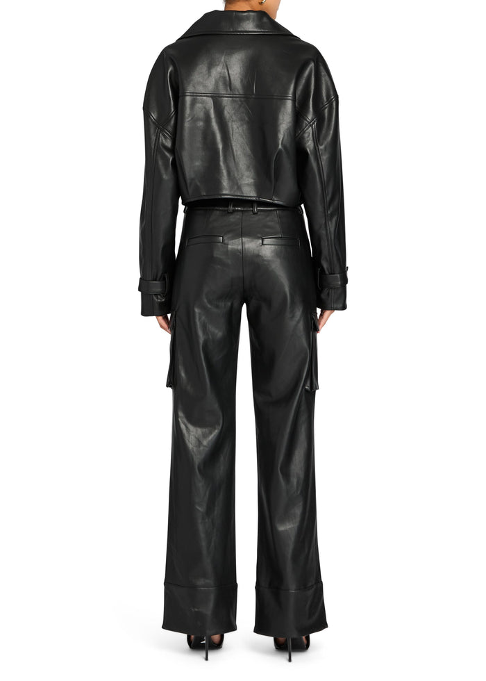 Koda Vegan Leather Cropped Trench