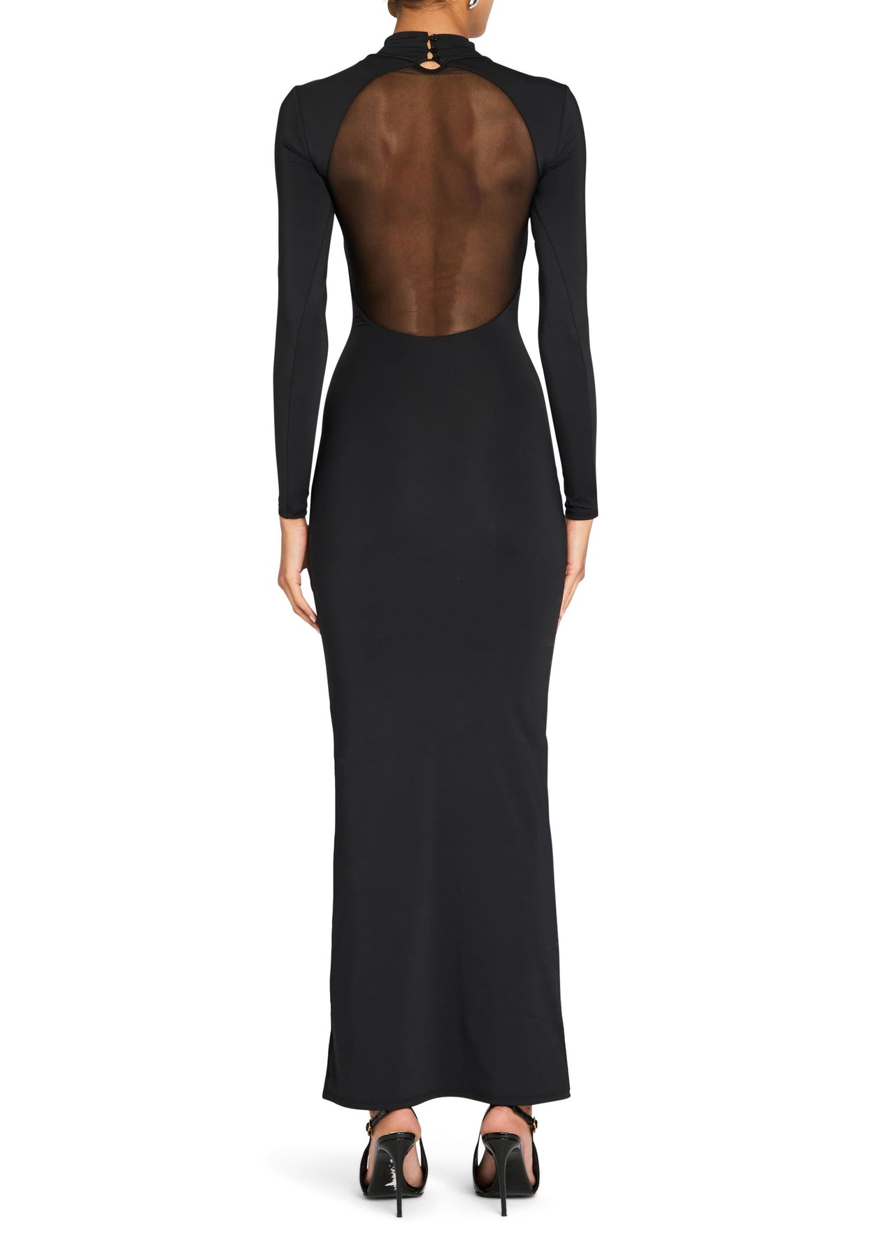 Krystal Maxi Dress with Mesh Paneling SEROYA Krystal Maxi Dress with Mesh Paneling SEROYA
