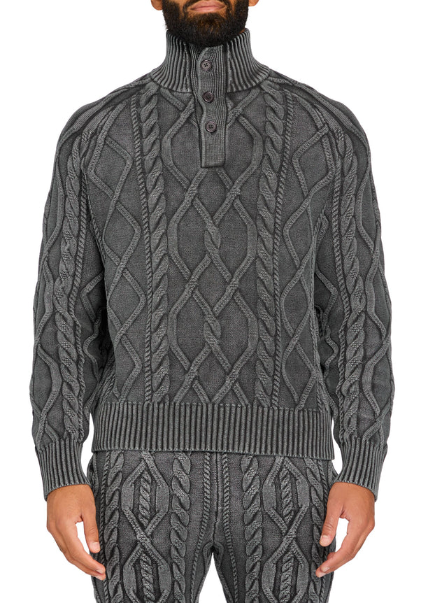 Lucas Acid Cable High Neck Sweater