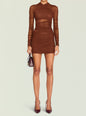 Moxey Ruched Mesh Mini Dress thumbnail image 1 of 5