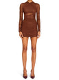 Moxey Ruched Mesh Mini Dress