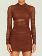 Moxey Ruched Mesh Mini Dress thumbnail image 5 of 5