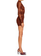 Moxey Ruched Mesh Mini Dress