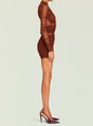 Moxey Ruched Mesh Mini Dress thumbnail image 3 of 5