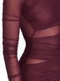 Moxey Ruched Mesh Mini Dress
