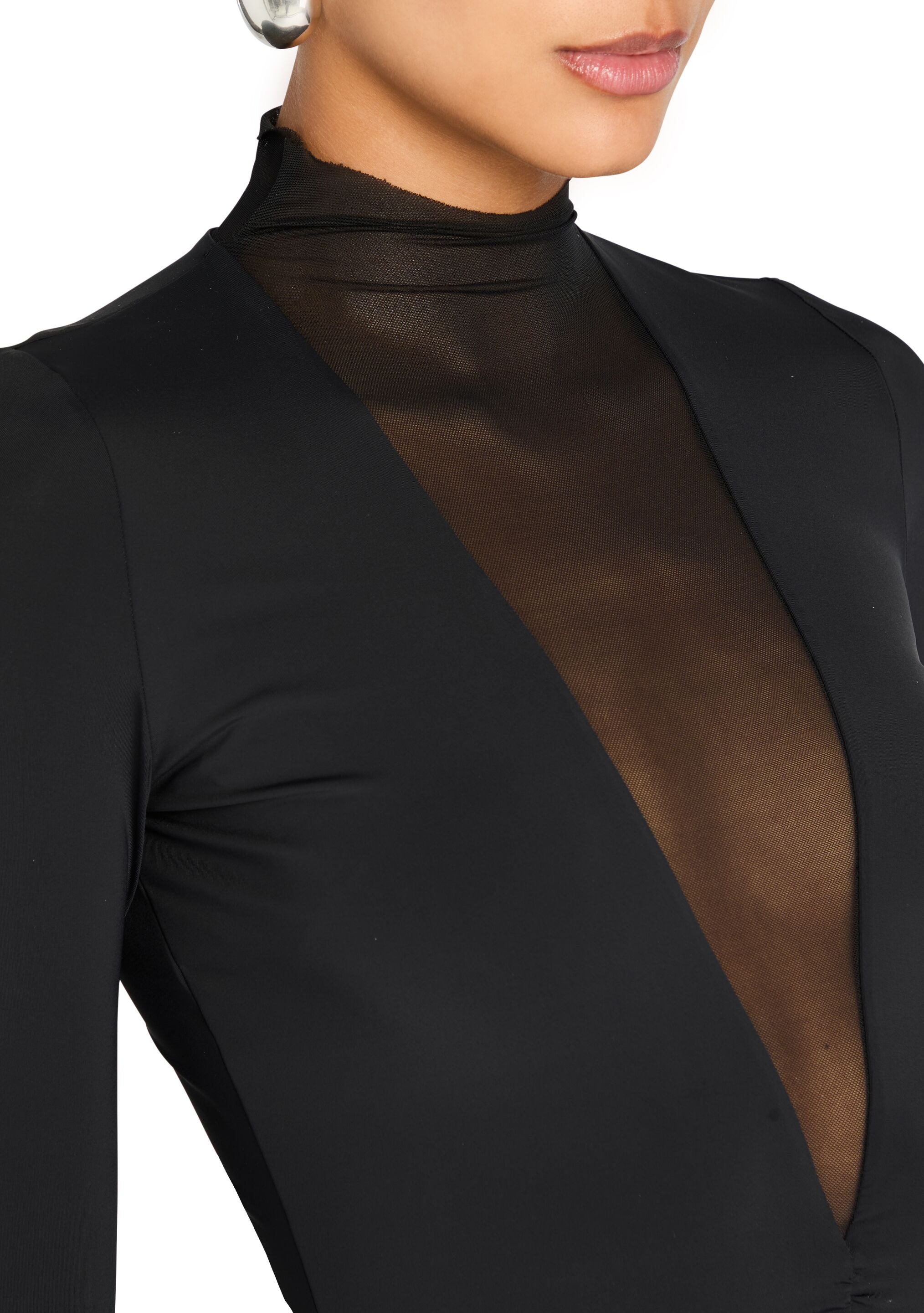Priyanka Mesh V-Cut Midi Dress – SER.O.YA