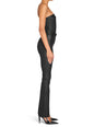 Vice Coated Denim Slim Flare Jumpsuit