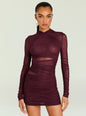 Moxey Ruched Mesh Mini Dress thumbnail image 5 of 5