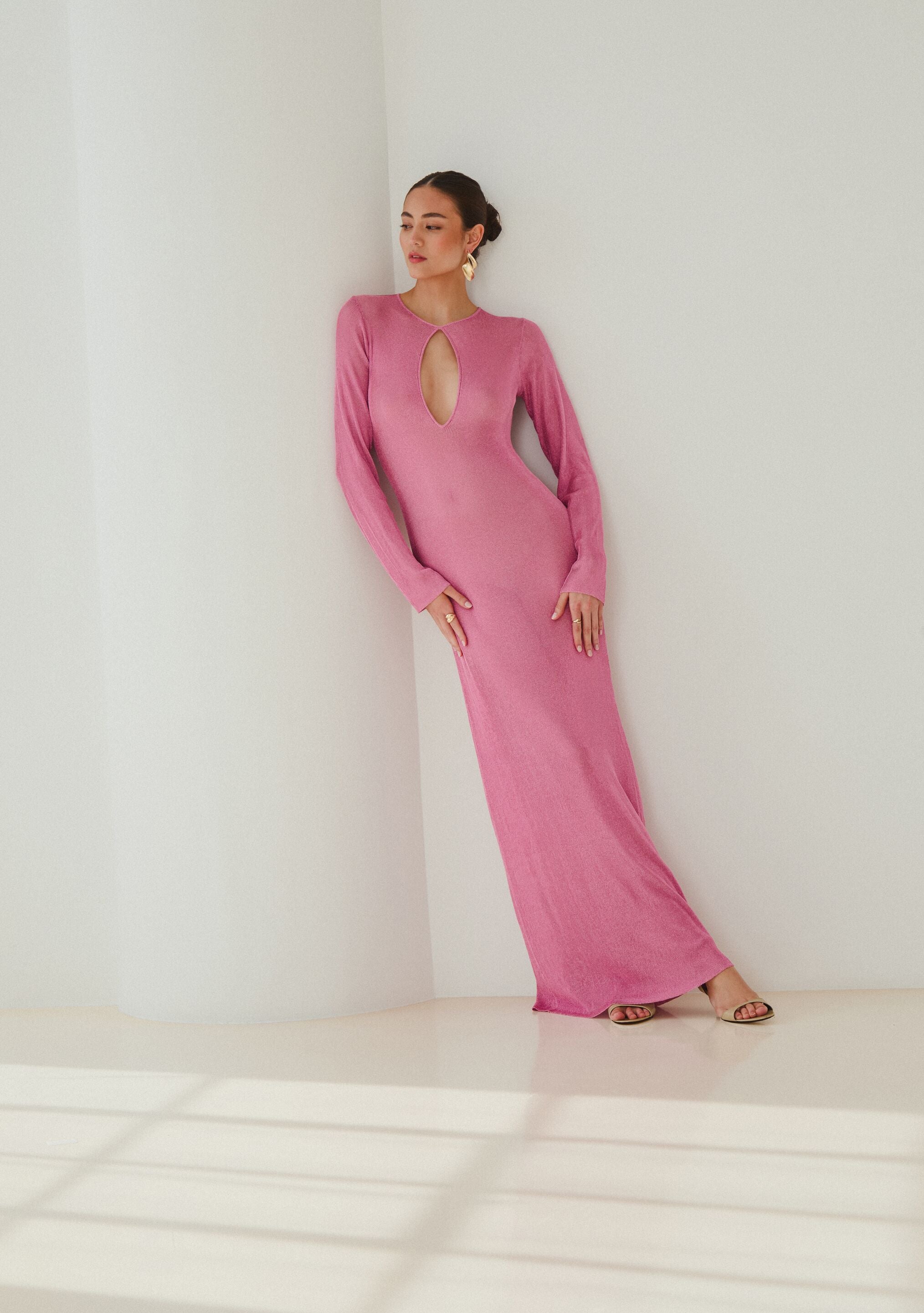 Riu rちゃん Bicolor knit dress ベージュ Riu rちゃん Bicolor knit dress ベージュ - ワンピース