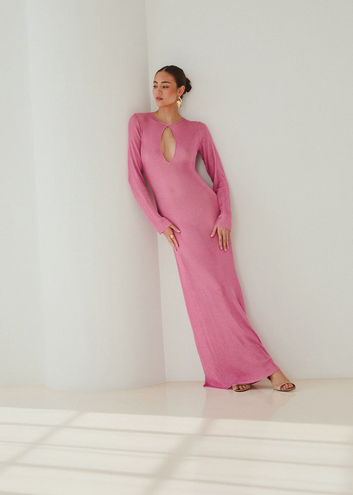 Carmel Metallic Knit Maxi Dress