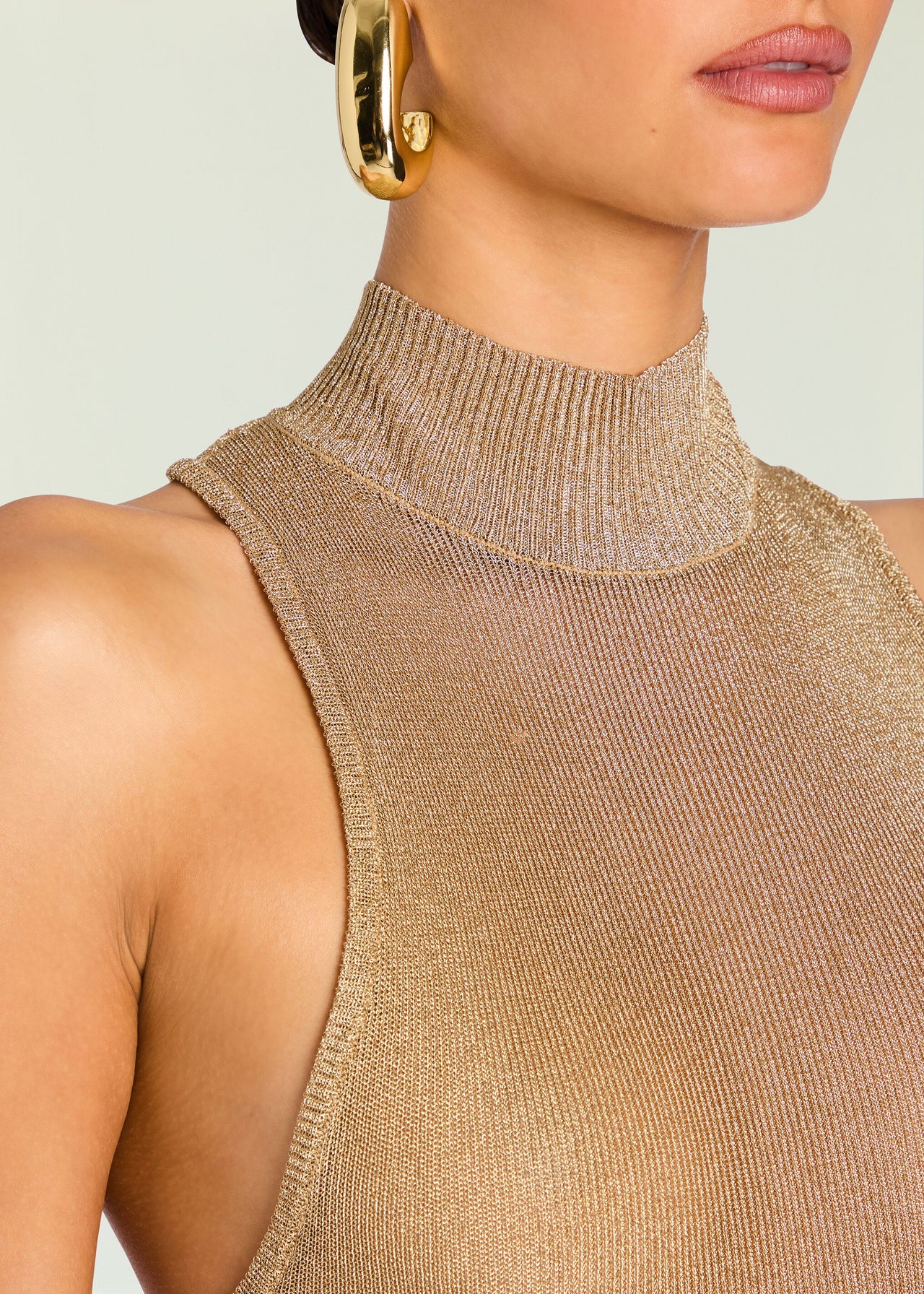 SEROYA Gio Mini Dress in Metallic Gold - Size S